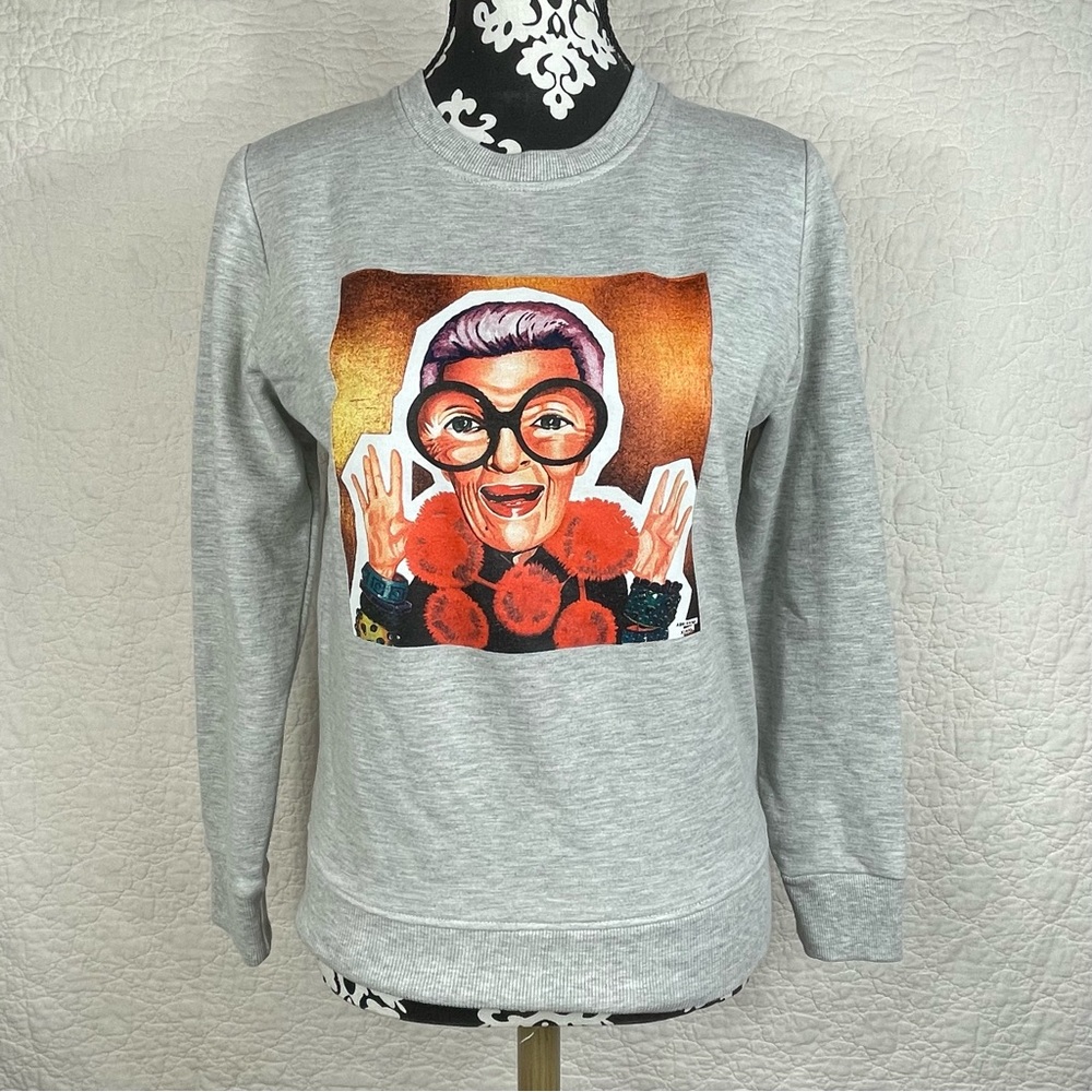 🔥Adrianna Kinal Proof Of Concept Iris Apfel Grey Sweatshirt Size XS